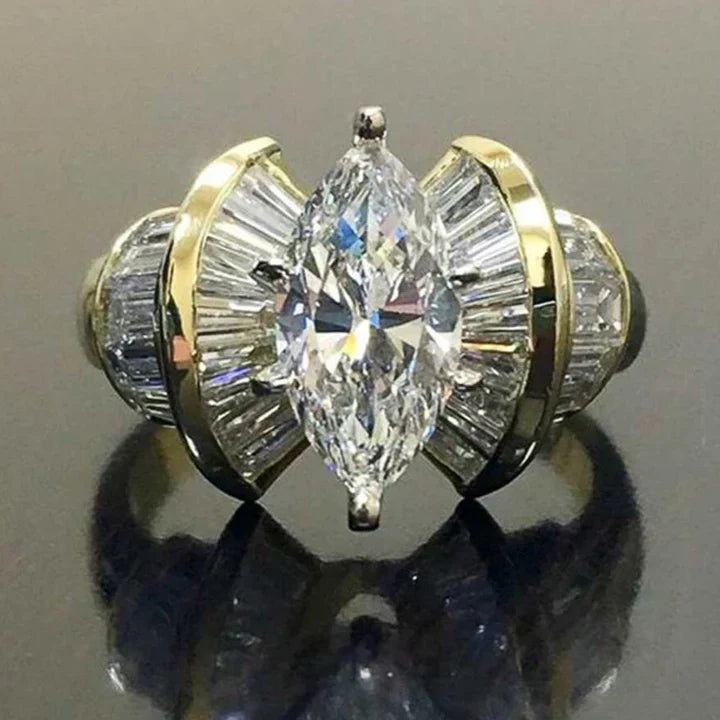 Bague Vintage en Zirconium Doré
