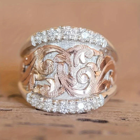 Bague Vintage en Argent et Rose