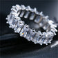Bague en zirconium de luxe en or et argent