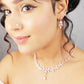 Éblouissant Ensemble de Bijoux : Collier et Boucles d'Oreilles en Zirconium et Argent Sterling