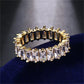Bague en zirconium de luxe en or et argent